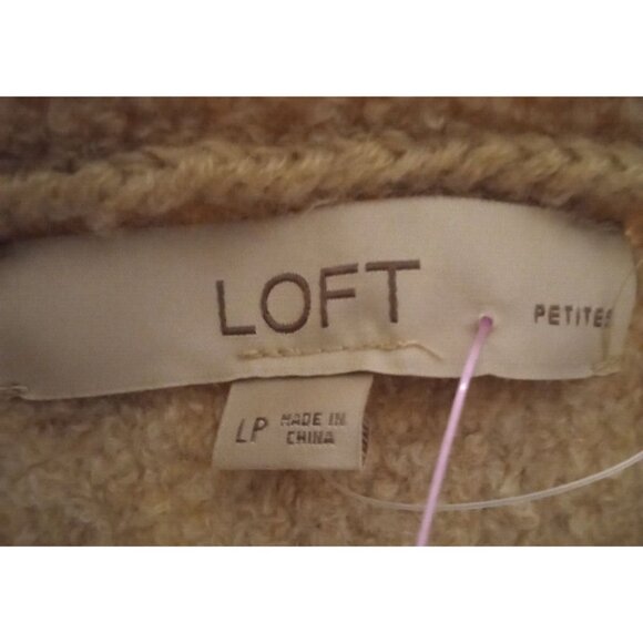 Loft Womens Size LP (12-14) Oatmeal Beige Roll Neck Crew  Oversized Sweater - Picture 9 of 9